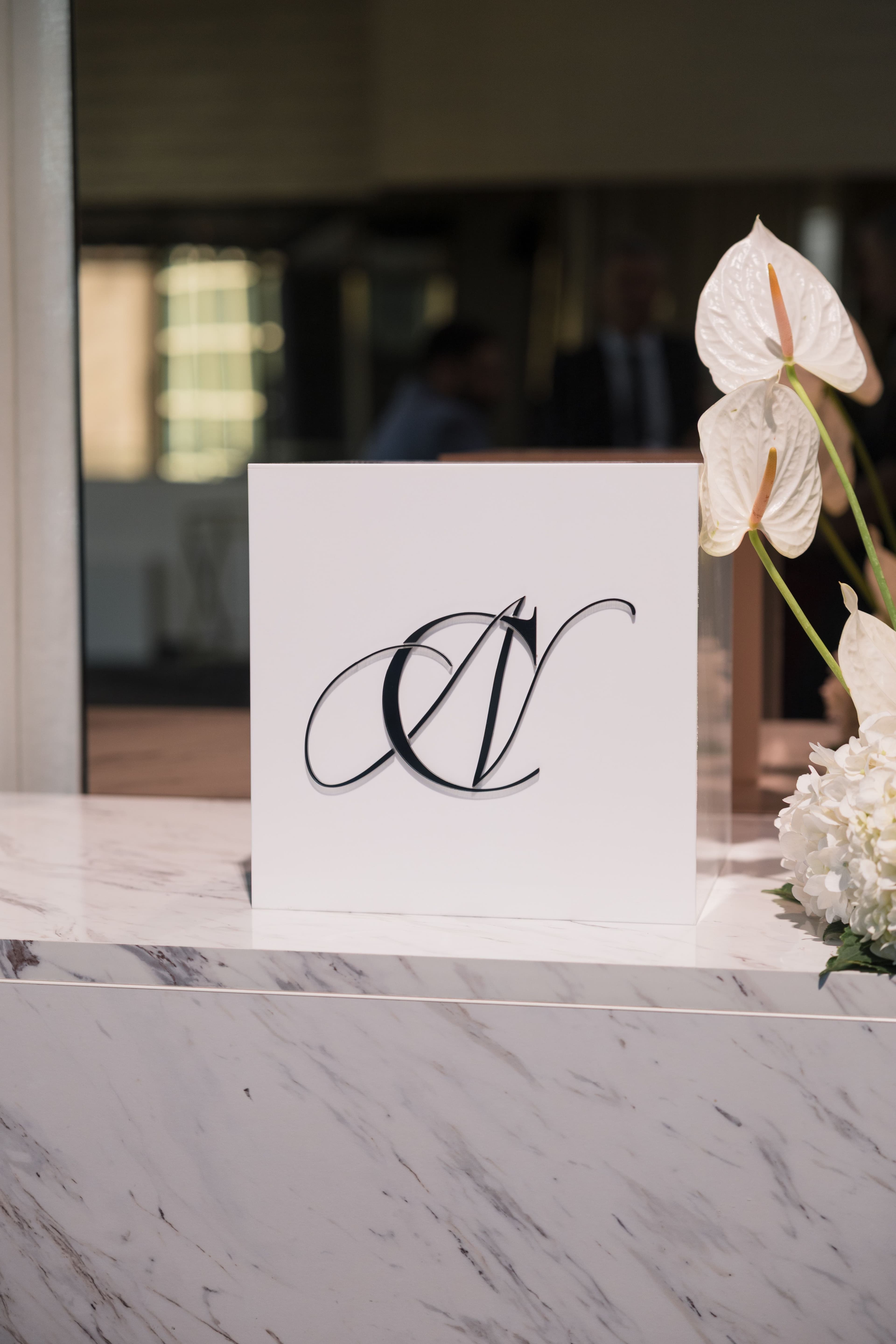 Elegant wedding table setting with custom menu